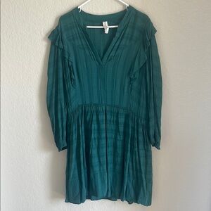 Amadi for Anthropologie Teal Long Sleeve Dress